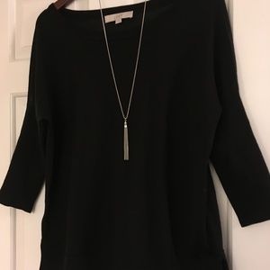 LOFT Black 3/4 Sleeve Sweater